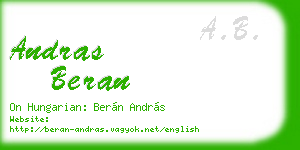 andras beran business card