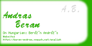 andras beran business card